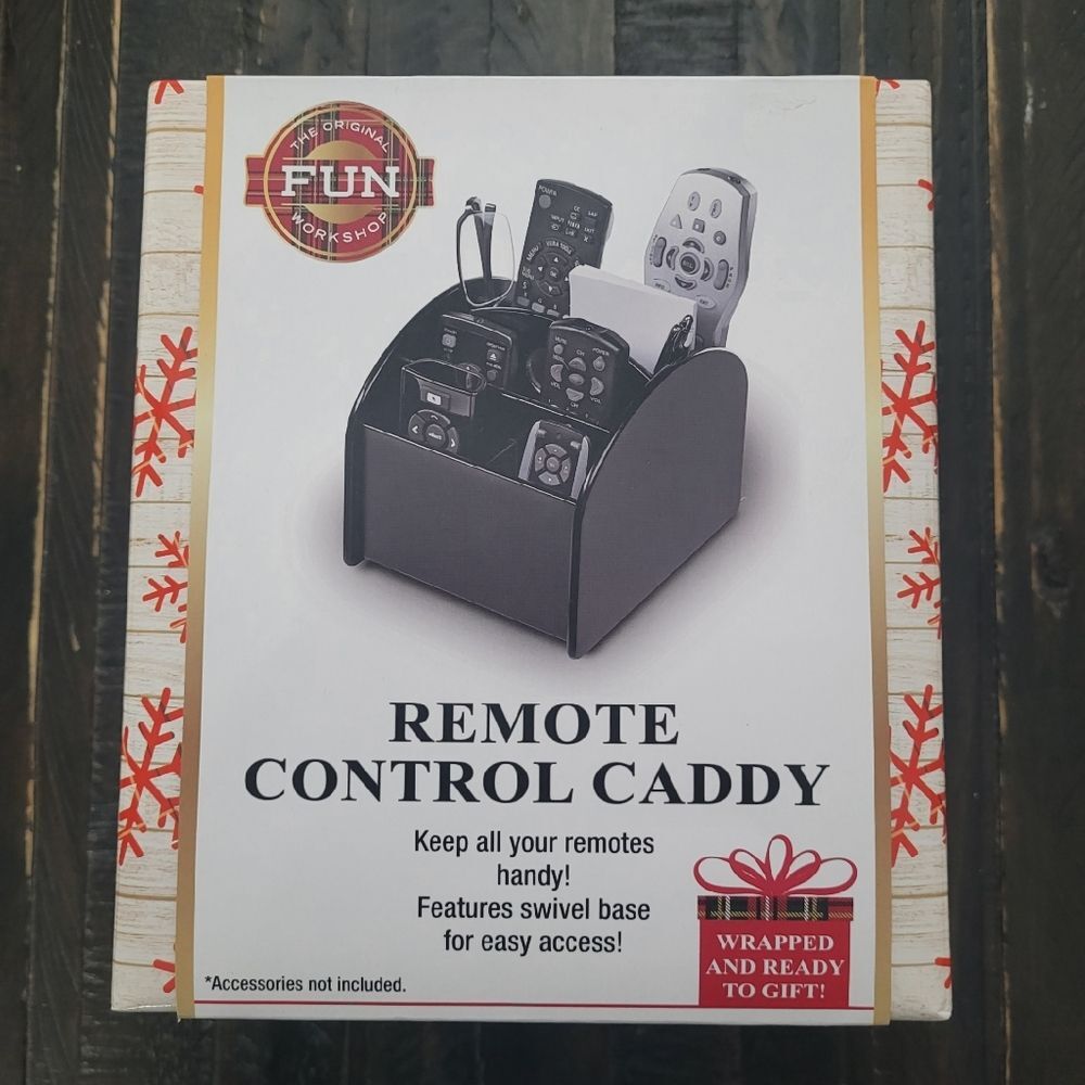 Remote Control Caddy Swivel Base 360 Degrees Organizer TV Accessories